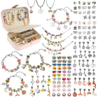 130 Pcs Charm Bracelet Making Kit , Mermaid Toy, Jewelry Beads for Girl Age  8-12, Creativity and Imagination Craft Set for 5 6 7 8 9 10 11 12 Year Old  Teenage Birthday, Christmas Stocking Gift 