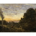 thumbnail image 2 of Jean-Baptiste-Camille Corot 18x15 Gold Ornate Wood Frame and Double Matted Museum Art Print Titled - The Trees Tower (The Tower in the Trees), 2 of 4