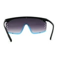 thumbnail image 4 of Flat Top Side Vent Mono Block Lens Shield 80s Sport Sunglasses Matte Black Blue Smoke, 4 of 4
