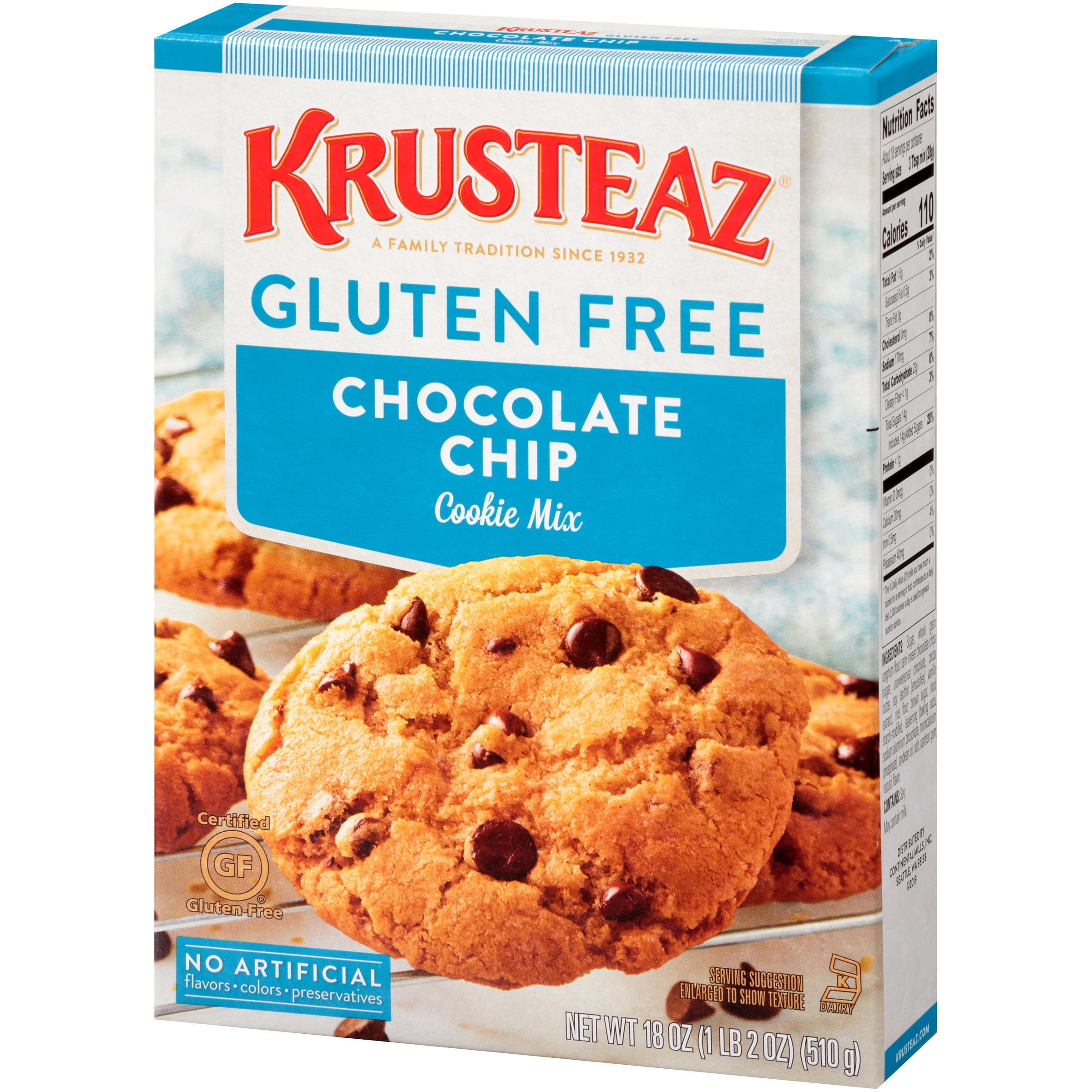 Krusteaz Gluten Free Chocolate Chip Cookie Mix 18 Oz Box Walmart Com Walmart Com