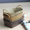 thumbnail image 3 of Flmtop Handmade DIY Straw Flower Pot Basket Fruit Sundries Organizer Rattan Plant Box, 3 of 10