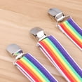 thumbnail image 1 of HEANUJJ Bretelles Réglables Nœud Papillon avec Clips pour Enfants Garçons Filles en Polyester Multicolore Rayé Rétro 0.5 Pouce de Large, 1 of 3