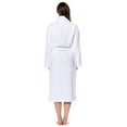 thumbnail image 3 of Turquaz Linen 100% Turkish Cotton White Shawl Terry Bathrobe, 3 of 4