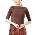 thumbnail image 2 of Jsaierl 3/4 Sleeve Chiffon Tops for Women Plus Size Crew Neck Shirts Boho Solid Petite Blouses Flowy Dressy Tunic Top S-3XL, 2 of 3