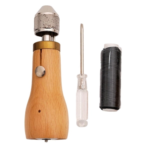 Wood Handle Stitching Awls Sewing Tool Hand Stitcher for Leather, Heavy Fabric and Canvas