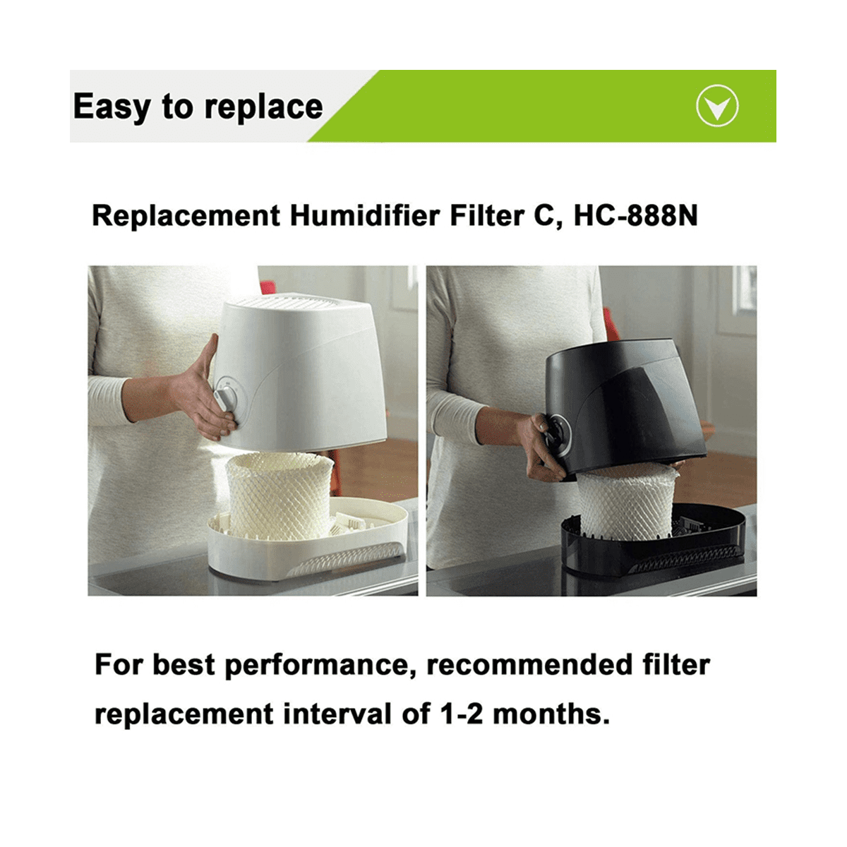 10 Pack Humidifier Wicking Filters for -888, -888N, Filter C, Designed to Fit for -890