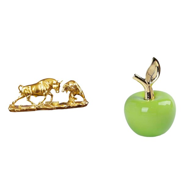 Escultura moderna de animales y frutas según el Feng Shui, con figura de toro, oso, y ganado, en cerámica. Ideal para escritorio, cafetería, estu