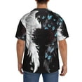 Zufioo Butterfly Angel Wings Art Print Mens Button Down Short Sleeve