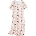 thumbnail image 5 of HLSOHJP Women's Cotton Nightgown Short Sleeve Cartoon Printed Sleep Dress Soft Summer Sleepwear Nightdress, 5 of 9