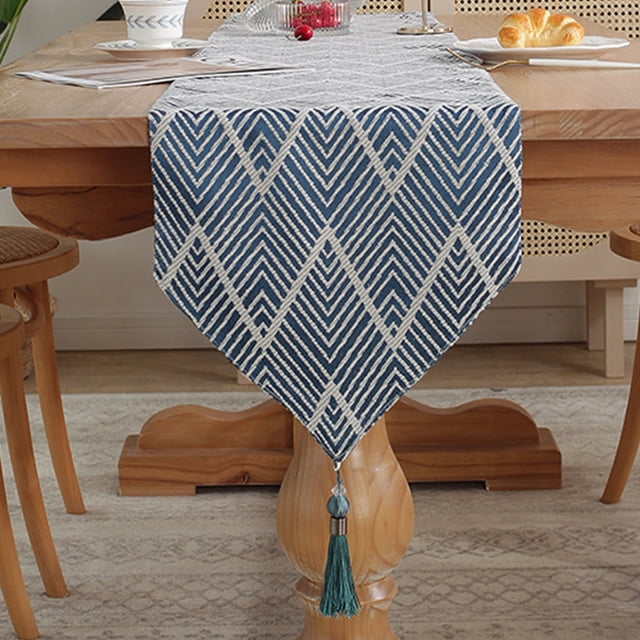 13 x 70 ", patrón ondulado Mesa de comedor Mantel Adecuado para café Mesa auxiliar larga de granja Cocina alta Mesa de té/café Decoración de restaurante para fiestas