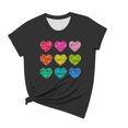 thumbnail image 4 of Otvok Womens Valentine'S Day Printed Short Sleeve Tops Plus Size Round Neck Shirt, 4 of 6