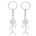 thumbnail image 1 of LLavero de garabato divertido de acero inoxidable, 2 uds., llavero Stickman, colgante de llave creativo (estilo de cadena), 1 of 7