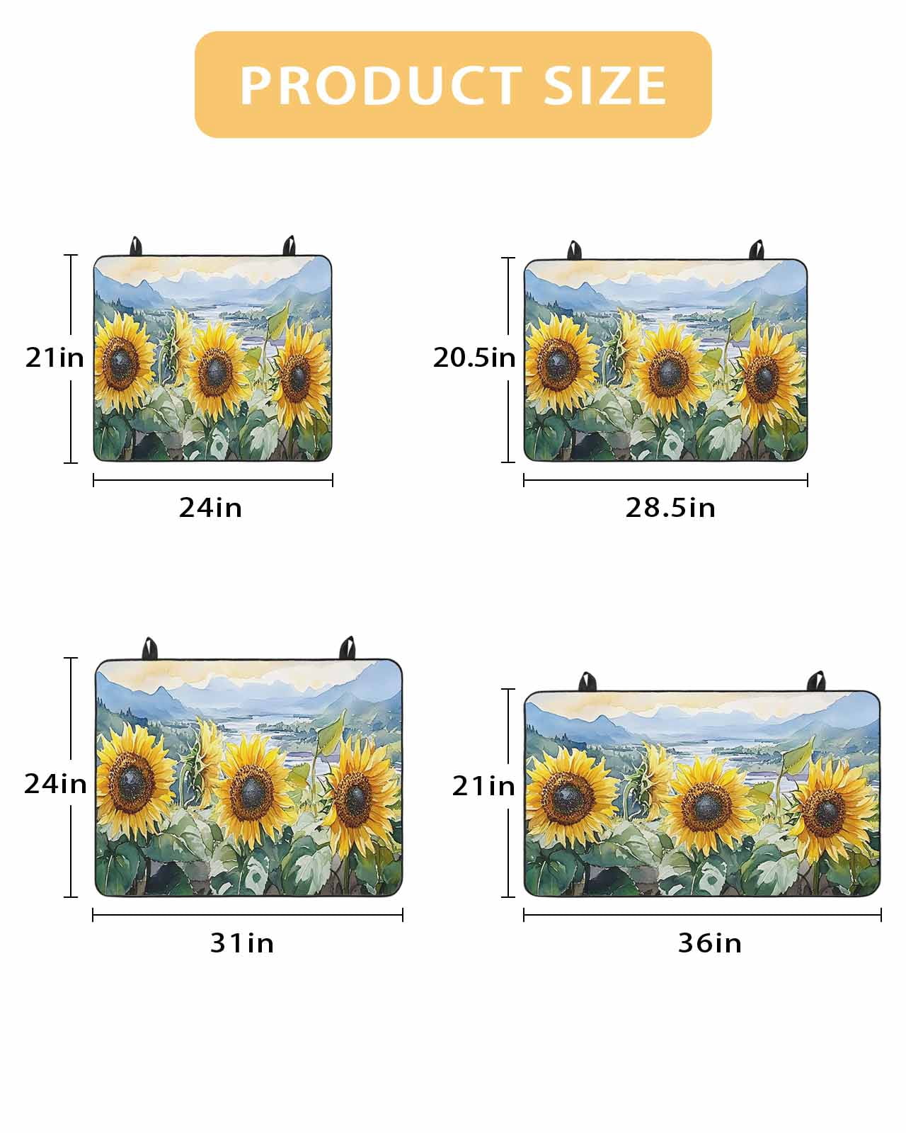 nqOlkjepod Large Induction Cooktop Protector Mat 24"x21", Watercolor Sunflower Stove Top Covers for Electric Stove, Summer Vintage Rustic Botanical Stove Burner Cover Mats, Glass Top Stove Cover