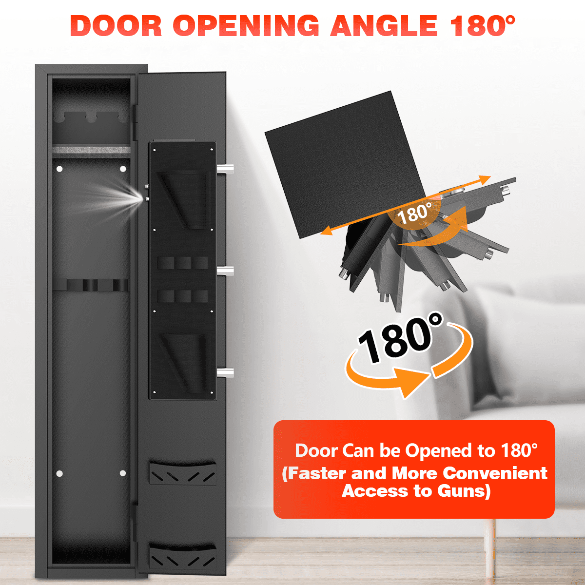 Gemaisil 2-4 Long Gun Safes, Quick Access Gun Cabinets with Alarm System & Gun Racks, Rifle & Pistol Security Cabinet for Home Storage