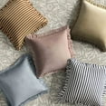 thumbnail image 5 of TOV Furniture Alessia Navy Striped Ruffle 20 inch Square Accent Pillow, 5 of 5
