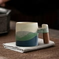 thumbnail image 6 of Mecorevxz Small Coffee Cups Tea Cup, Ceramic Exquisite Fresh Cups with Wooden Handle, Mini Porcelain Demitasse Cups for Coffee or Tea(A), 6 of 7