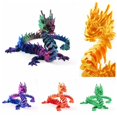 thumbnail image 2 of Home Decor Creative Gift Fish Tank Christmas Gift Figurine Crystal Dragon Fidget Toys with Movable Joints 3D Printed Dragon 3D Printed Articulated Dragon GREY, 2 of 8