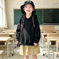 thumbnail image 4 of TIREOW Girls Basic Thin Hoodies Tops Solid Color Long Sleeve Hooded Sweatshirts with Front Pocket Kids Cotton Loose Casual Pullover Sweatshirt, 4 of 9