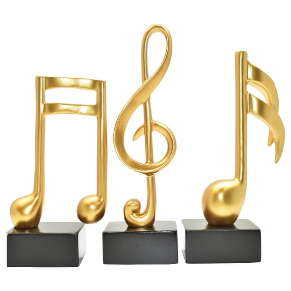 Adam & Friends Home Decor Muscial Notes, 16Th, Double 16Th & Treble Clef Sculpture | 3-Piece | Gold