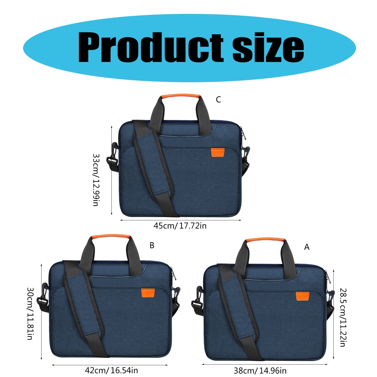 Water Resistant Polyester Computer Bag Protective Carrying Case with Shoulder Straps for 13.3 17.3inch Laptops