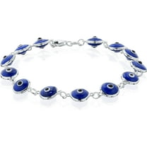 Pori Jewelers Sterling Silver Blue Evil Eye Bracelet