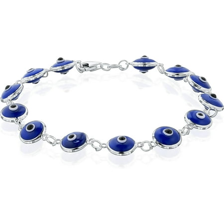 Pori Jewelers Sterling Silver Blue Evil Eye Bracelet