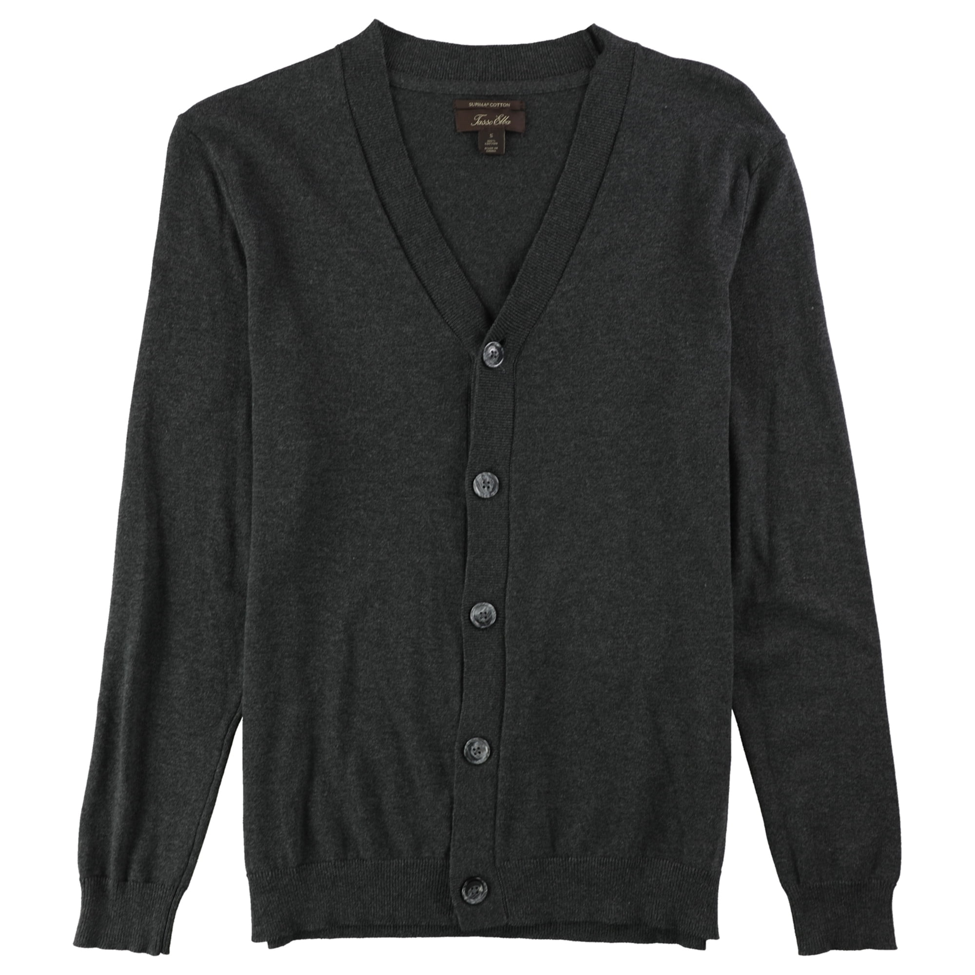 Tasso Elba Mens Supima Cotton Cardigan Sweater - Walmart.com