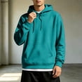 thumbnail image 2 of Hearthz Lightweight Hoodie Men Dropp Shoulder Long Sleeve Mens Hoodies and Sweatshirts Streetwear Oversized Winter Men Sweatshirts with Pocket Green S, 2 of 6