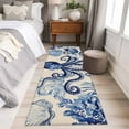 thumbnail image 5 of Runner Rug 2'x6' Navy Blue Octopus Coastal Hallway Runner Rugs Washable Non-Slip Bedside Floor Mats Carpet for Kitchen Bedroom Laundry Room Bathroom, 5 of 9