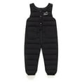 thumbnail image 4 of Zwiiyzr 1-6 Years Baby Toddler Unisex Winter 2Pcs Outfits Set Snow Pants Puffer Warm Overall and Rib Knit Shirts Windproof Quilted Set Black, 4 of 5