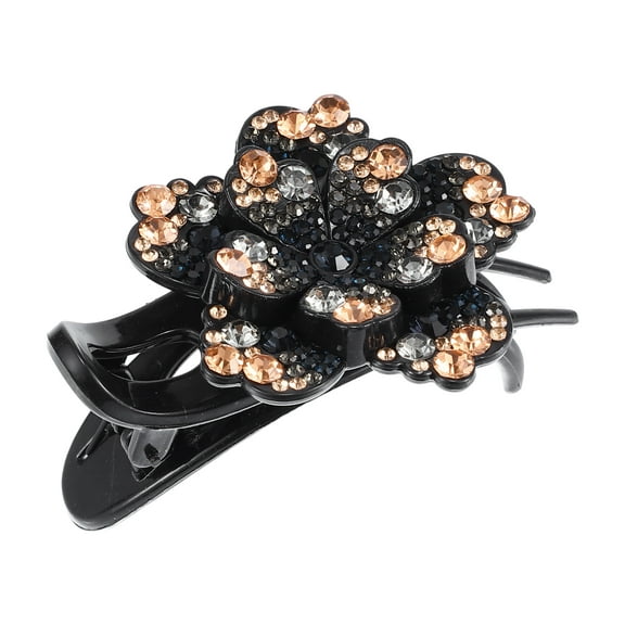 Unique Bargains 1 Pc Grace Three-tooth Hairpin Hairdo Clips for Girls 3.54"x2.52"x1.97" Champagne Gray