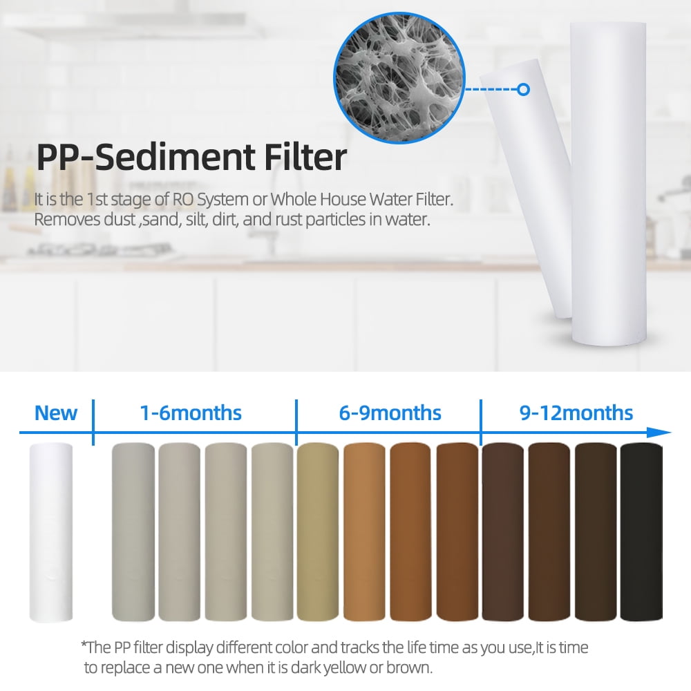 Geekpure 10-Inch PP Sediment Filter for Whole House Water Filter System-4.5" x 10"-5 Micron