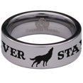thumbnail image 2 of Stay Wild Wolf Tungsten Carbide Ring, 2 of 9