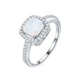 thumbnail image 2 of pieza de anillo de ópalo para mujer, anillo de compromiso de mano de piedra blanca de ópalo, regalo elegante para dama Wmkox8yii  fajkfhkj3351, 2 of 8