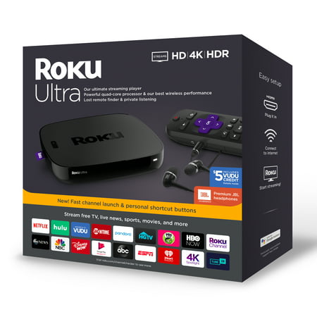 Roku Ultra Streaming Media Player 4K/HD/HDR 2019 with Premium JBL (Best Media Streaming Server)