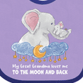 thumbnail image 4 of Inktastic My Great Grandma Loves Me to the Moon and Back Elephant Boys or Girls Baby Bib, 4 of 4