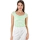 thumbnail image 1 of Blusa de Encaje Frente Fruncido Allegra K para Mujeres Menta Verde L, 1 of 6