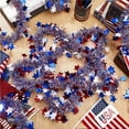 thumbnail image 5 of Patriotic Red, White & Blue Tinsel Garland 4th of July Independence Day Decoration 18 Feet Long for Party Decor, 5 of 6