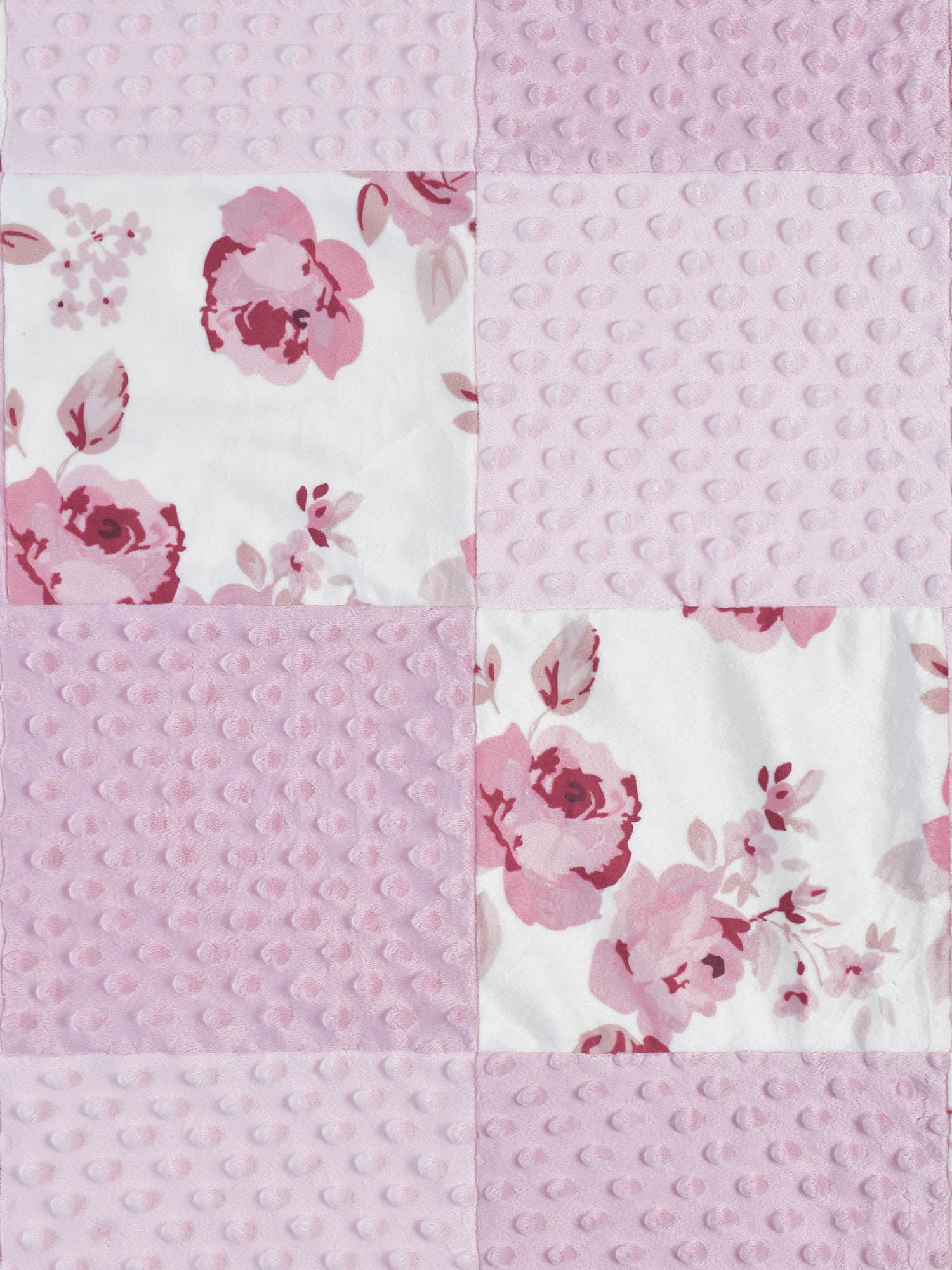 Modern Moments by Gerber Baby & Toddler Girl Super Soft Patchwork Blanket, Pink Roses