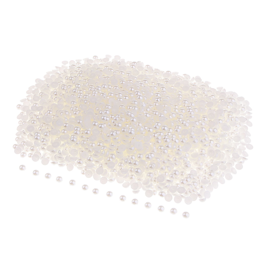 4/6/8/10mm Plastic Faux Half Round Flatback Pearl Cabochons for Scrapbook Crafts 