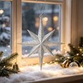 thumbnail image 5 of Silver 8‑Pointed Star Christmas Tree Hanging Ornament, Holiday Decoration, 5 of 6