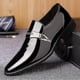 thumbnail image 1 of Zapatos de vestir de cuero para hombre, zapatos Oxford informales de charol sin cordones, mocasín con purpurina, calzado masculino con punta estrecha, 1 of 3