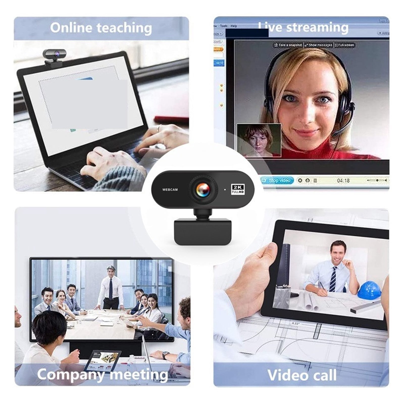 Webcam USB Webcam 1080P Mini Camera 2K Full HD Webcam With Microphone Autofocus Web Camera For PC Computer Laptop Online Camera ,HD Video