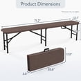 thumbnail image 2 of Topcobe 6 Feet Folding HDPE Bench with 1320 LBS Capacity and Handle Lock, Outdoor Patio Furniture for Garden Backyard Pool Deck-Brown, 2 of 8