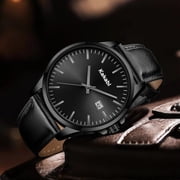 Watches for Man Minimalist Quartz Watch with Leather Strap & Calendar 30M Water Resistant Watch Gift for Man