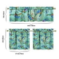 thumbnail image 6 of Kitchen Curtains 24 Inch Short - 3 Panel Set, Hawaiian Sea Turtle Ocean Design, Tropical Underwater Marine Life Print, Rod Pocket Window Curtain, Easy Wash, 6 of 6