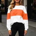 thumbnail image 2 of Sweatshirts for Women Color Blocked Fashionable Loose Round Neck Pullover Top Casual Long Sleeved Lounge Travel Work Hiking Outfit Fall Clothes, 2 of 9