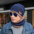 thumbnail image 2 of Men Beanie Hat Scarf Set Winter Warm Knit Hat and Infinity Scarf Gift Set, 2 of 4