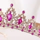 thumbnail image 2 of Zhuge Tiara de boda para novia, diadema de princesa, corona de novia, joyería para el cabello con diamantes de imitación de cristal, decoración para novia, cumpleaños, graduación, boda (rosa oscuro), 2 of 4