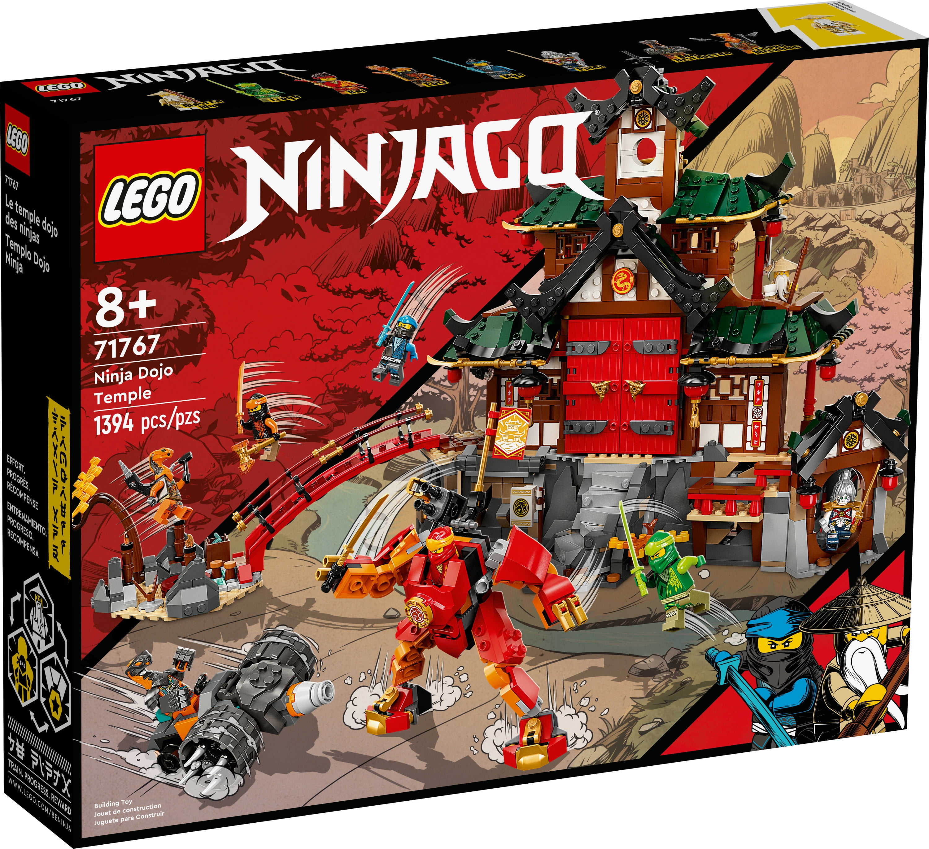 Bukser betyder At håndtere LEGO NINJAGO Ninja Dojo Temple Masters of Spinjitzu Set 71767 with Lloyd &  Kai Minifigures and Toy Snake Figure, Collectible Mission Banner Series -  Walmart.com